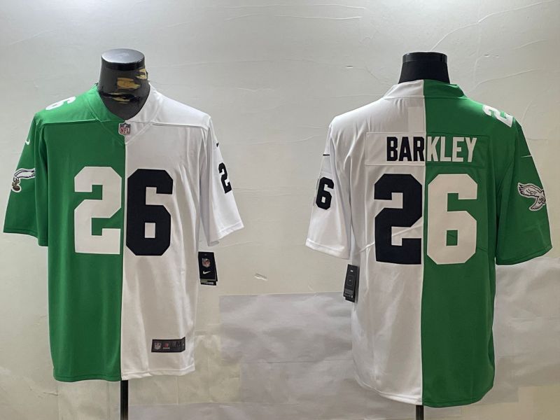 Men Philadelphia Eagles #26 Barkley Green white 2024 Nike Limited NFL Jersey style 2